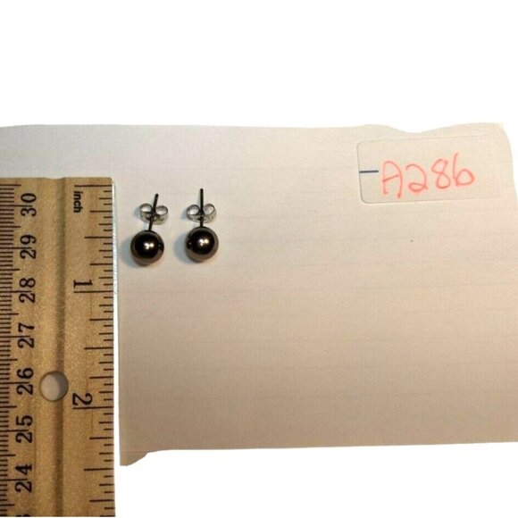 Pierced/Stud Silver Ball Earrings A286 - Picture 6 of 6